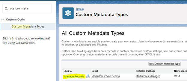 Custom Metadata Configuration